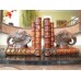 Theodore Alexander Pair of Walnut Faux Book Elephant Head Bookends   252245428052